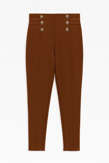 Tan Leggings With Buttons Nawao.com