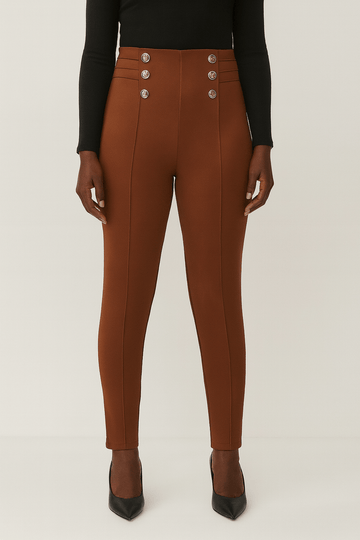 Tan Leggings With Buttons Nawao.com
