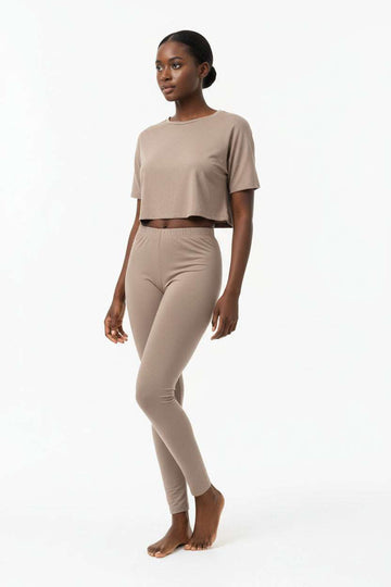 Taupe Long Length Legging Nawao.com