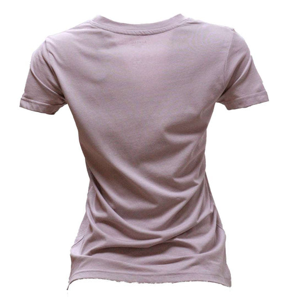 Taupe Short Sleeve Crew Neck T Shirt Nawao.com