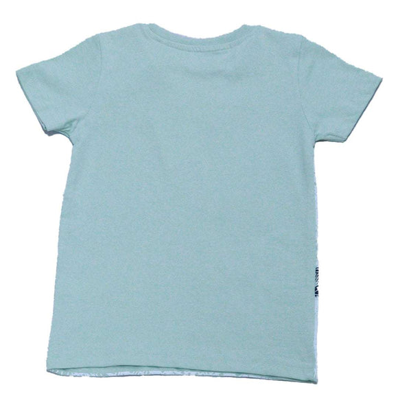 Teal Boat Printed Short Sleeve T Shirt Teal Nawao.com