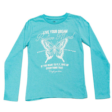 Teal L S Basic T-shirts Teal Nawao.com