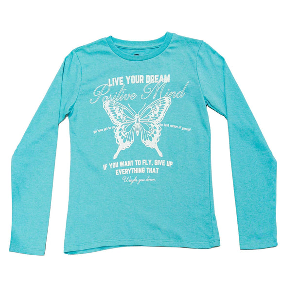 Teal L S Basic T-shirts Teal Nawao.com