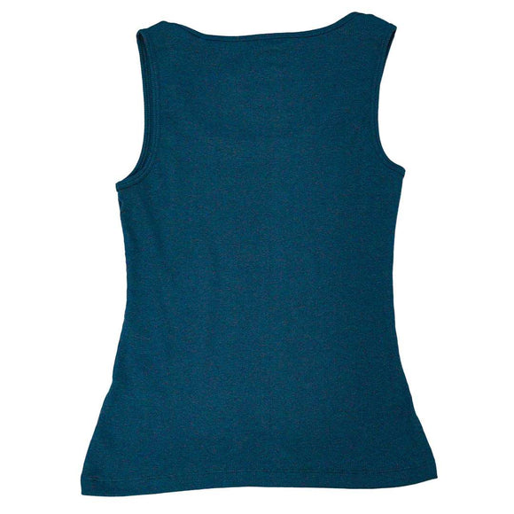 Teal Plain Rib Vest Nawao.com