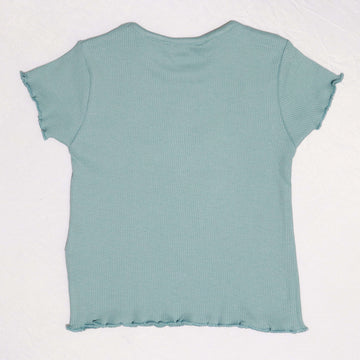 Teal Rib T-Shirt Nawao.com