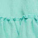 Teal Ruffled Sleeve Tiered Dress Nawao.com