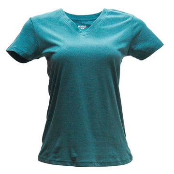 Teal Short Sleeve V Neck T Nawao.com