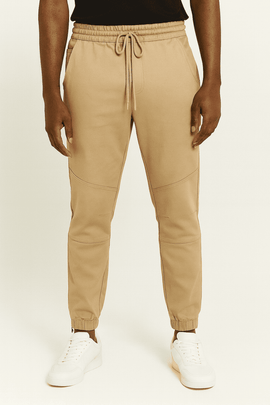 Tobacco Knit Denim Jogger Tan Nawao.com