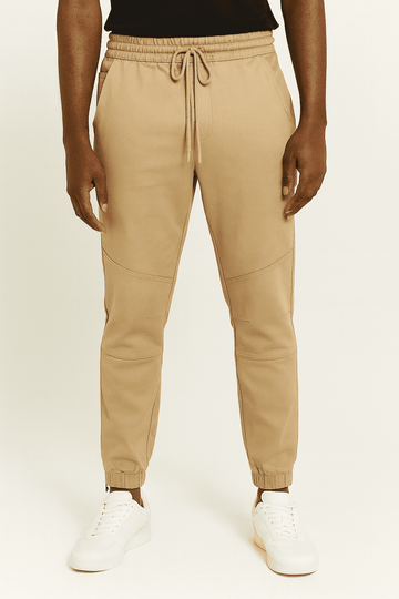 Tobacco Knit Denim Jogger Tan Nawao.com