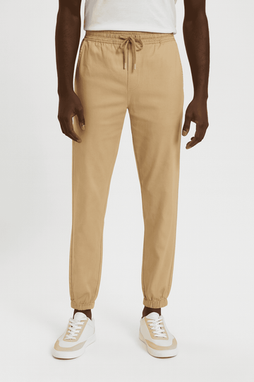 Twill Jogger Beige Nawao.com