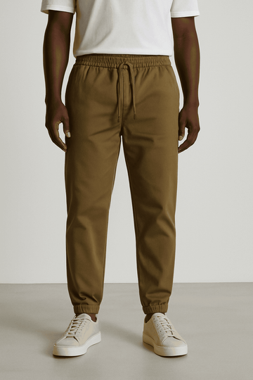 Twill Jogger Brown Nawao.com