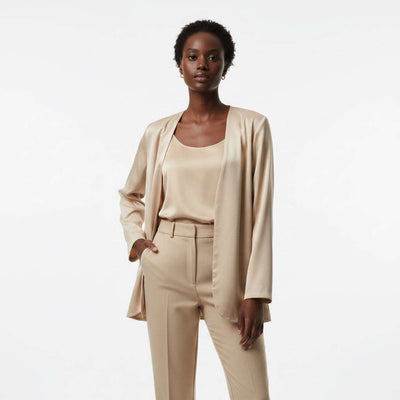 Unlined Blazer Beige Nawao.com