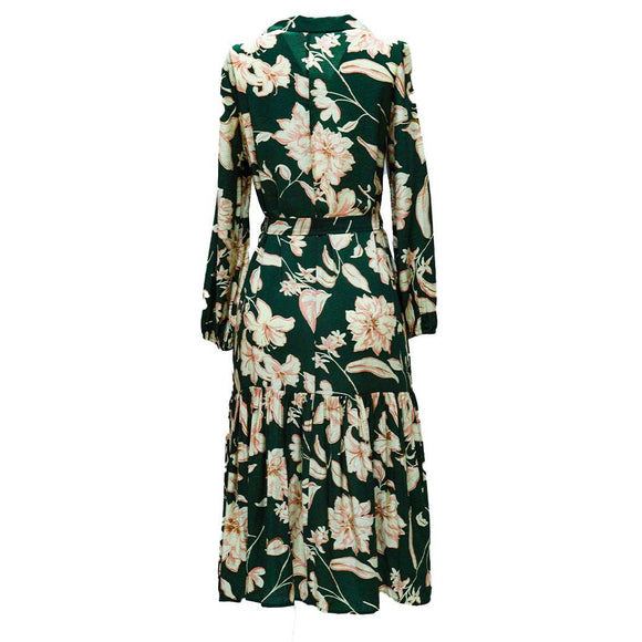 V NECK LONG SLEEVE DRESS ASSORTED Nawao.com