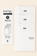 White 3 Pack Sleeveless Vest White Nawao.com