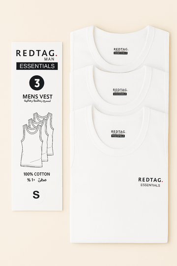 White 3 Pack Sleeveless Vest White Nawao.com
