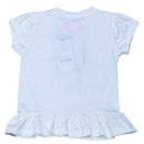White 3D Embellishment Peplum T Nawao.com