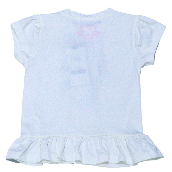 White 3D Embellishment Peplum T Nawao.com