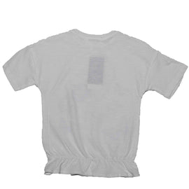 White 3D Graphic Work T-shirt Nawao.com