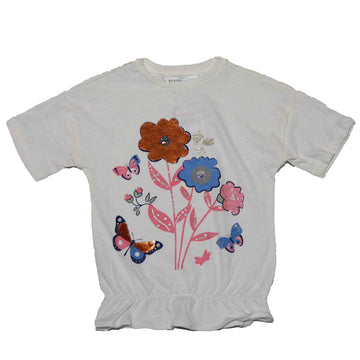 White 3D Graphic Work T-shirt Nawao.com