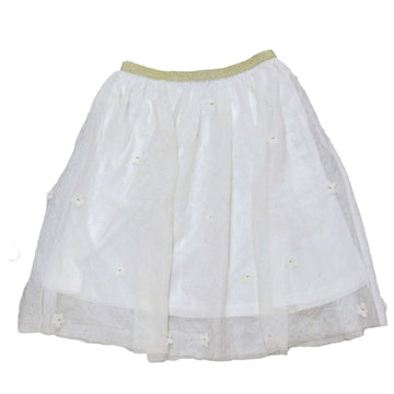 White 3D Tulle Skirts White Nawao.com