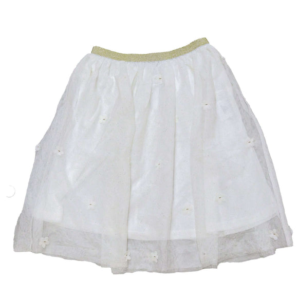 White 3D Tulle Skirts White Nawao.com