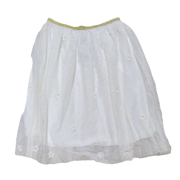 White 3D Tulle Skirts White Nawao.com