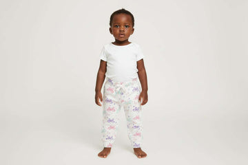 White All Over Print Butterfly Joggets Nawao.com