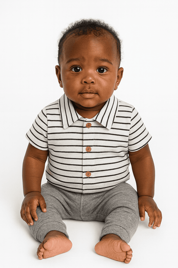 White And Navy Striped Jacquard Shirts Nawao.com