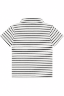 White And Navy Striped Jacquard Shirts Nawao.com