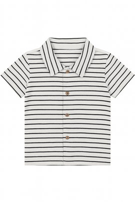 White And Navy Striped Jacquard Shirts Nawao.com