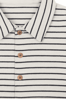 White And Navy Striped Jacquard Shirts Nawao.com