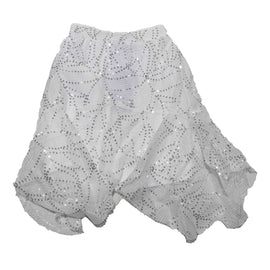 White and silver Sequin Mesh Skirt Nawao.com