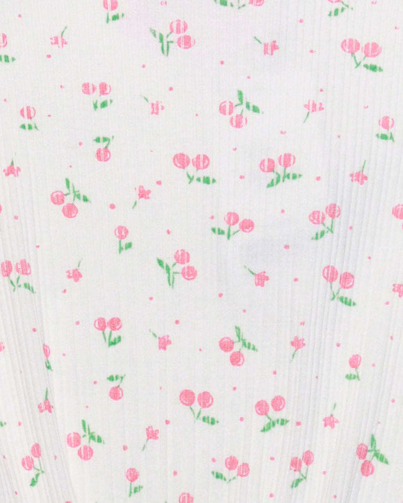 White Aop Cherry Print T Nawao.com