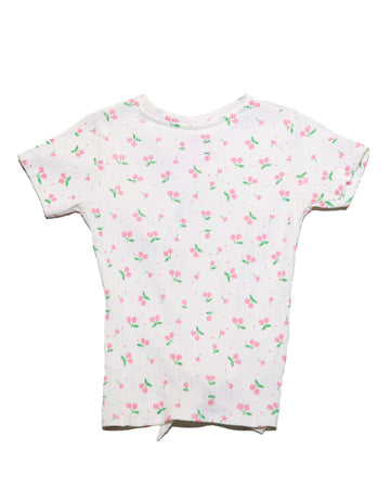 White Aop Cherry Print T Nawao.com