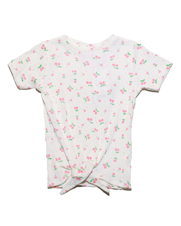 White Aop Cherry Print T Nawao.com