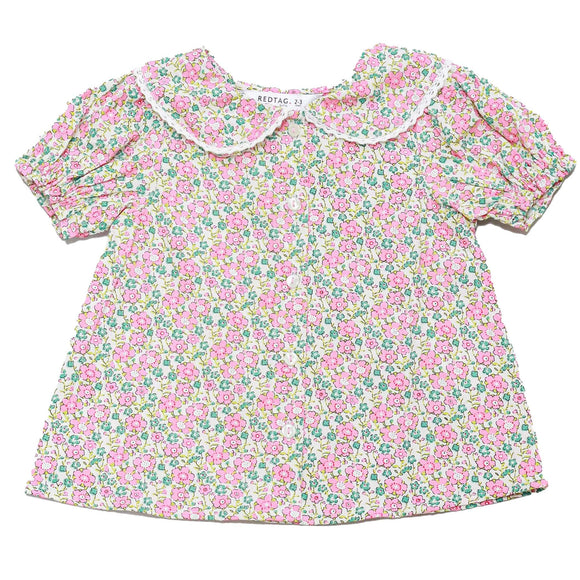 White Aop Floral Blouse Nawao.com