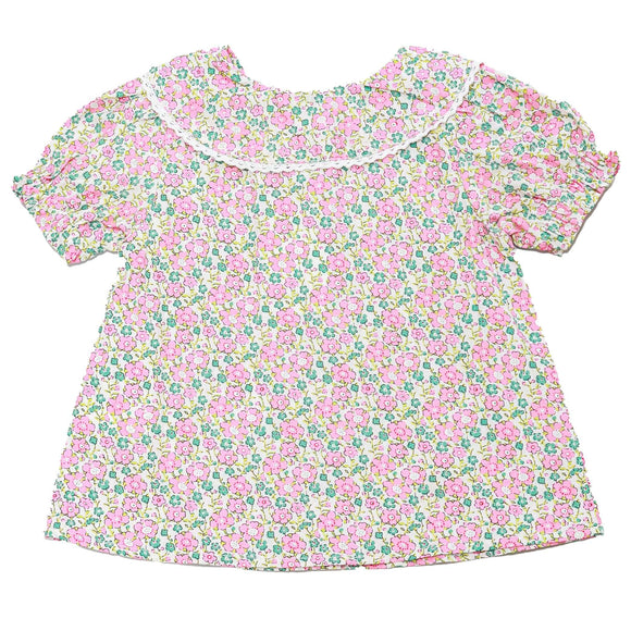 White Aop Floral Blouse Nawao.com