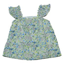 White Aop Floral Lurex Blouse Nawao.com