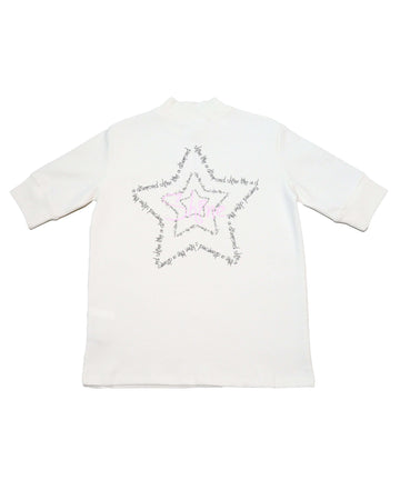 White Aop Oversize Interlock Top Nawao.com