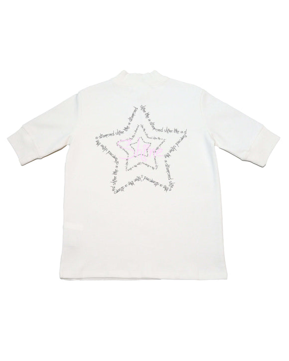 White Aop Oversize Interlock Top Nawao.com