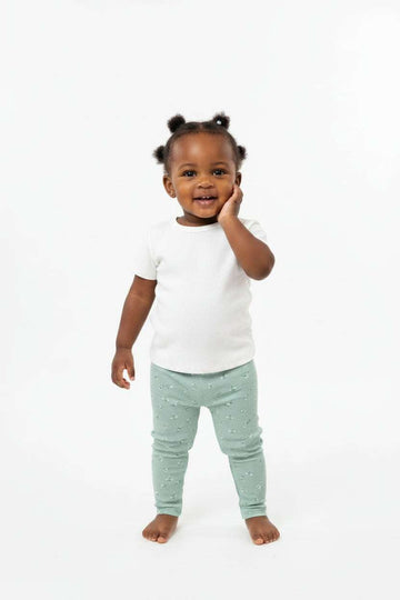 White Aop Rib Legging White Nawao.com