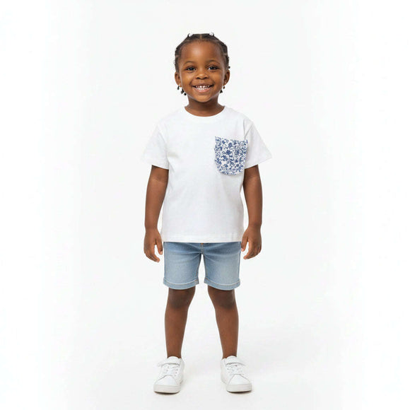 White Appliue T Shirt White Nawao.com