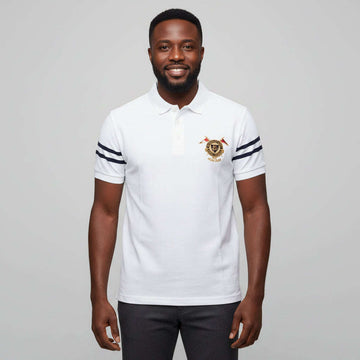 White Badge Polo Shirt White Nawao.com