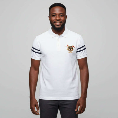 White Badge Polo Shirt White Nawao.com