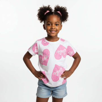 White Barbie Aop T Shirt White Nawao.com