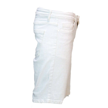White Basic 5 Pocket Denim Shorts White Nawao.com