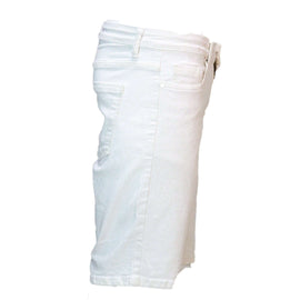 White Basic 5 Pocket Denim Shorts White Nawao.com
