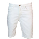 White Basic 5 Pocket Denim Shorts White Nawao.com