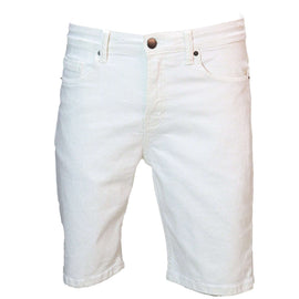 White Basic 5 Pocket Denim Shorts White Nawao.com
