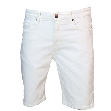 White Basic 5 Pocket Denim Shorts White Nawao.com